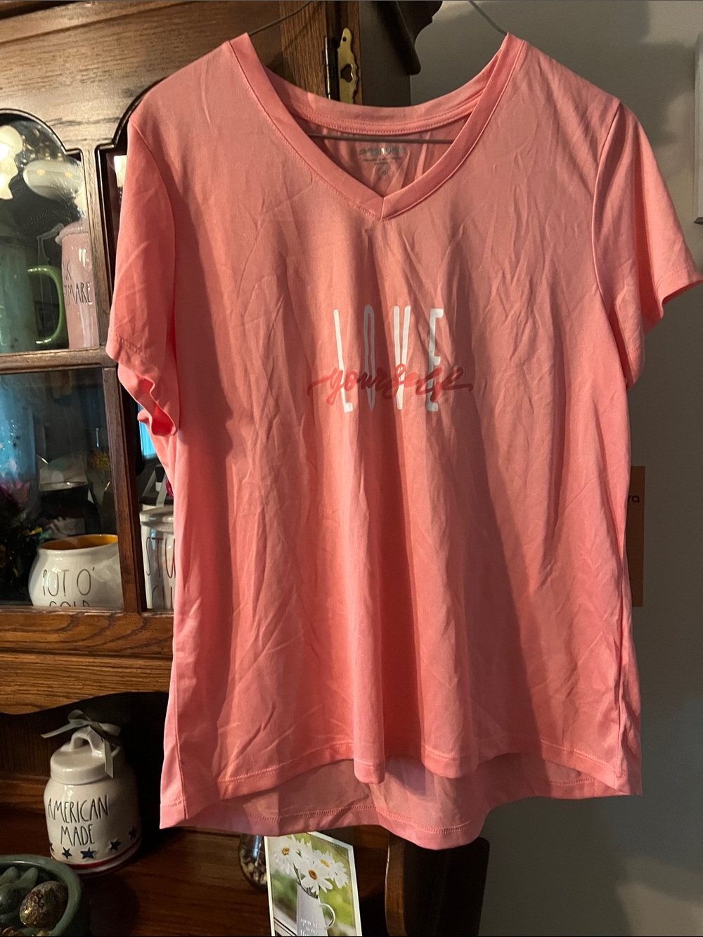 Sendra Pink V-Neck LOVE Graphic Tee